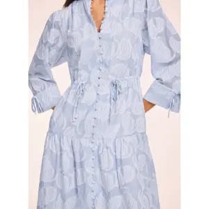 Mint Velvet Blue Cotton Floral Shirt Midi Dress